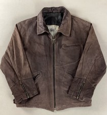 Vintage Leather Highwayman Jacket Bomber Jacket Brown Made in Italy Size L