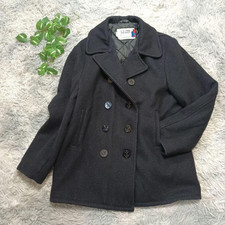 Schott Peacoat Quilted U.S. 740N Black Double Jacket Wool Nylon Men's 40 Japan