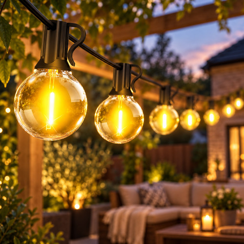 Outdoor string lights - string, mains