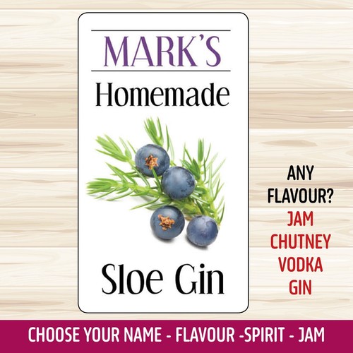 Sloe gin bottle labels - gin,
