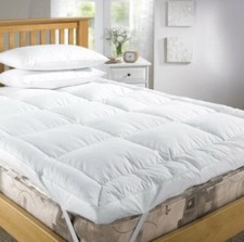 Luxury Goose Feather & Down Mattress Topper – Soft 100% Cotton Cover Pad