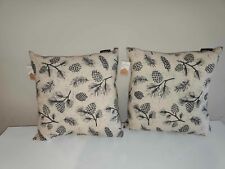 Habitat Pinecone Print Cushion - Grey - 43x43cm