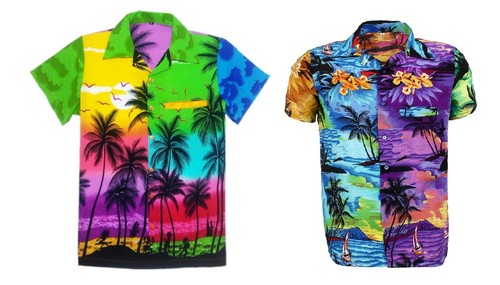 Mens hawaiian shirt stag beach - stag,
