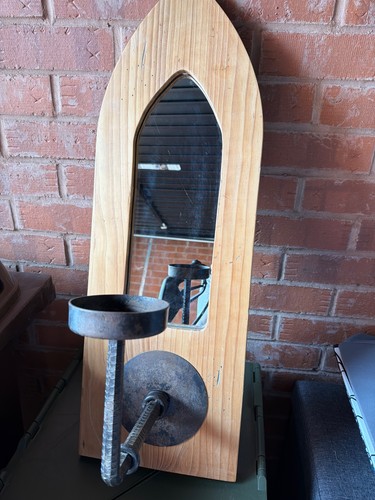 Upcycled church oak mirror