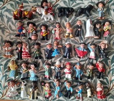 Collection Spanish Mud People - Vintage Terracotta Clay Figures - Kitsch Spain