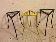 3 vintage Bunsen burner lab tripod stands.