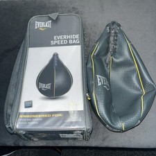 Everlast Boxing Leather Speed Bag MMA Punching Bag For Home Gym Black Medium