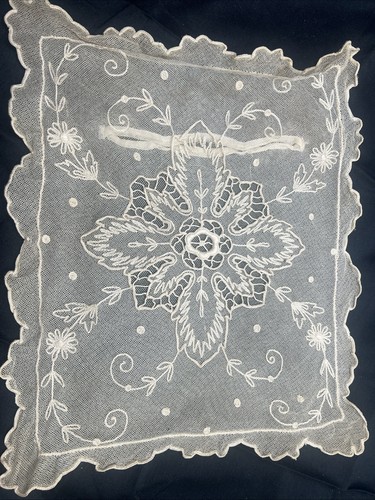 Antique net lace tambour - antique,