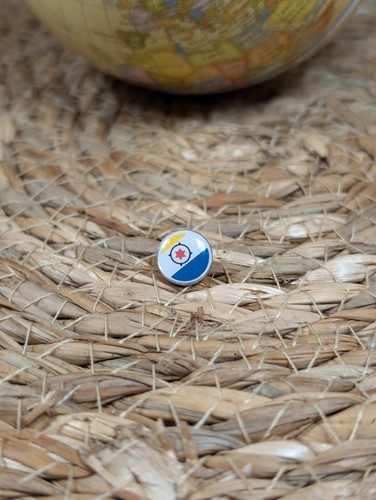Bonaire flag map pin wooden - bonaire,