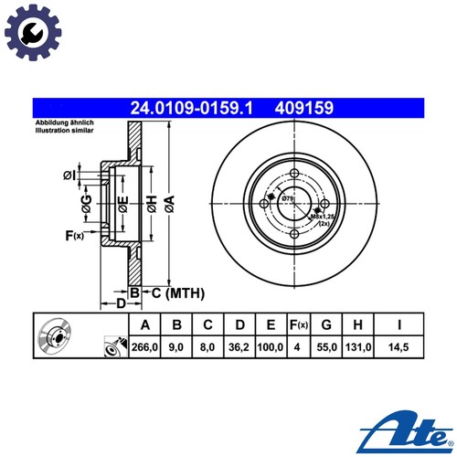 Brake disc 0109 0159 1 - 2x,