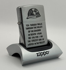 GENUINE Zippo Lighter VIETNAM EVILEST SON of A B!$CH Brushed Chrome NEW IN BOX