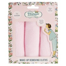 The Vintage Cosmetic Company Make-Up Removing Cloths Reusable Includes 3 Cloths