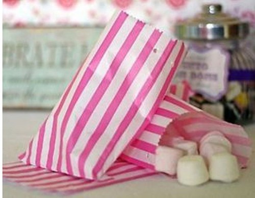 Pink white stripe - white,