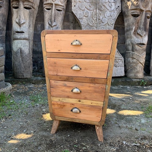 Recycled teak rounded chest - teak,