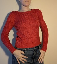 Red cable knitwear size S