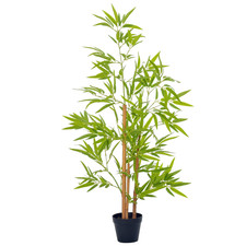 Outsunny Set of 2 120cm/4FT Artificial Bamboo Trees Plant w/ Pot Indoor