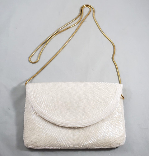 Vintage white beaded evening - vintage,