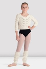 Bloch Dance Girls Warm Up Knitted Sweater and Leg Warmer Set Winter White Medium