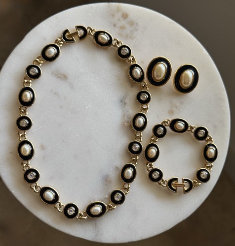 Vintage monet black enamel - vintage,