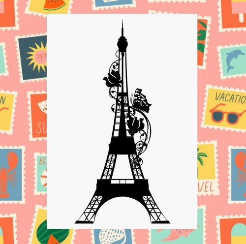 Eiffel tower flower design - eiffel,