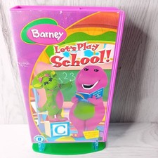 BARNEY LETS PLAY SCHOOL VHS TAPE - RARE RETRO MOVIE KIDS