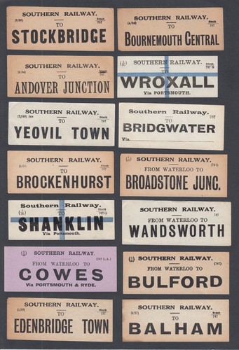 Fourteen old luggage labels - old,