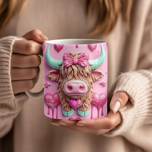 Pink highland cow - highland,