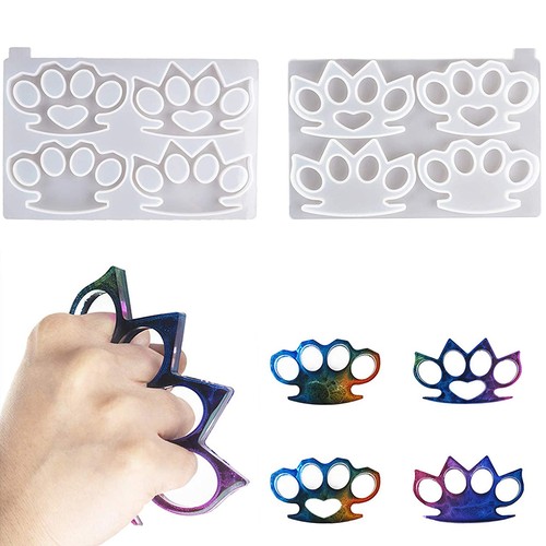 2pcs brass knuckles - brass, resin