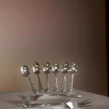 6 Vintage TUDOR Silver Plated
