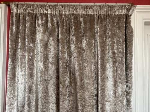 Crushed velvet curtains