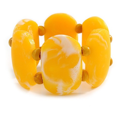 Wide chunky resin wood bead - wide,
