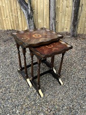 Vintage Carved Inlaid Mahogany