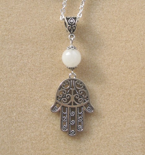 Hamsa hand fatima - hand, white