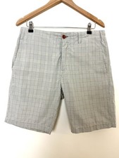 Paul Smith Men's Grey Cotton Checked Regular Fit Button Fly Shorts - W32 VGC
