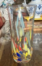 Vintage, French multicoloured glass vase. 18cm x  9.2cm. VGC. 