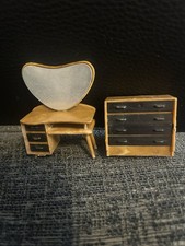 Blue Box Dolls House 1960s Vintage Furniture Bundle dressing table & draws 