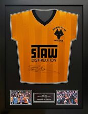 FRAMED STEVE BULL SIGNED WOLVERHAMPTON WANDERERS FOOTBALL SHIRT PROOF COA WOLVES