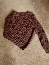 DELICIOUS MOCHA HAND-KNIT ARAN SWEATER