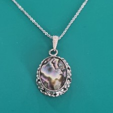 Vintage Silver Tone Abalone