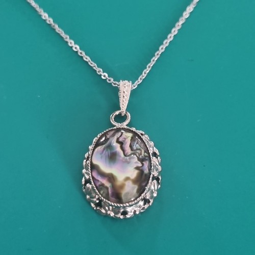 Vintage silver tone abalone - vintage,