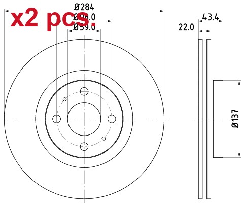 Pcs front brake disc - brake, rotos