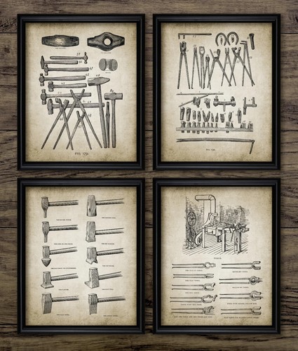 Blacksmith print set - set, 4