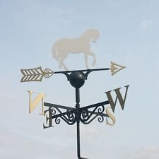 white horse  weathervane with gold n,s,e,w