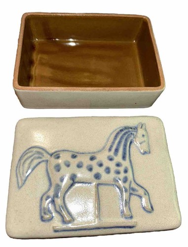 Vtg pottery blue - vtg, horse