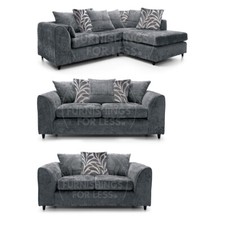 Zink Grey Corner Sofa Chenille