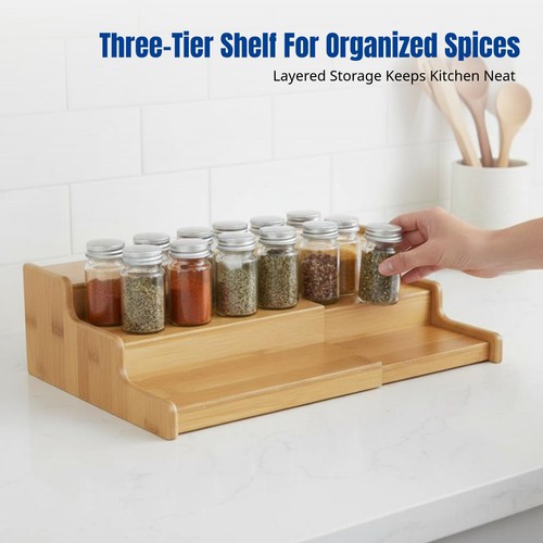 Bamboo spice organizer - bamboo,
