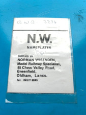 NEW N W CAB NUMBER PLATES For
