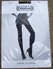 Wolford Sheer 15 Sandal tights -  Medium, Black