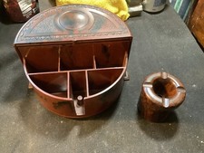 Art Deco Bakelite Cigarette Box humidore - Lingden Ware / Roto Tray,2 Faults