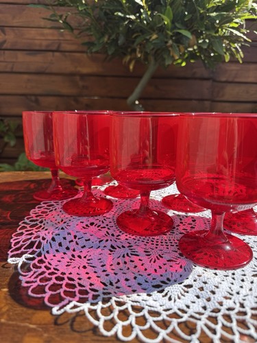 Vintage ruby red - ruby, glasses